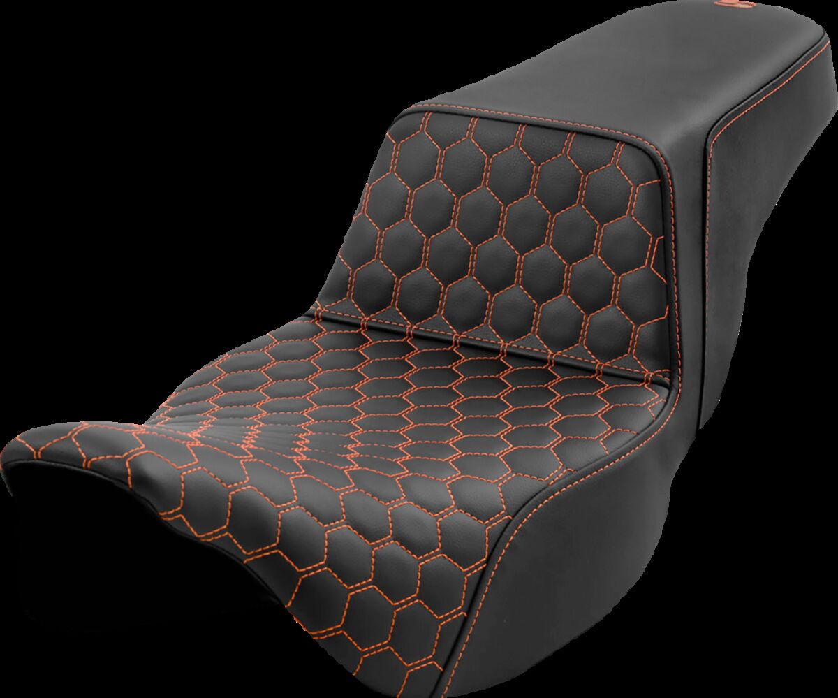Saddlemen Step Up Hc Extended Reach Seat, Orange Stitch - 08-24 Touring Seat Saddlemen