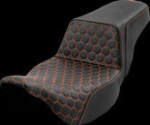 Saddlemen Step Up Hc Extended Reach Seat, Orange Stitch - 08-24 Touring Seat Saddlemen