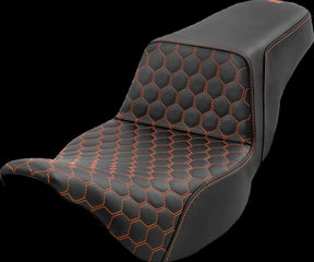 Saddlemen Step Up Hc Extended Reach Seat, Orange Stitch - 08-24 Touring Seat Saddlemen