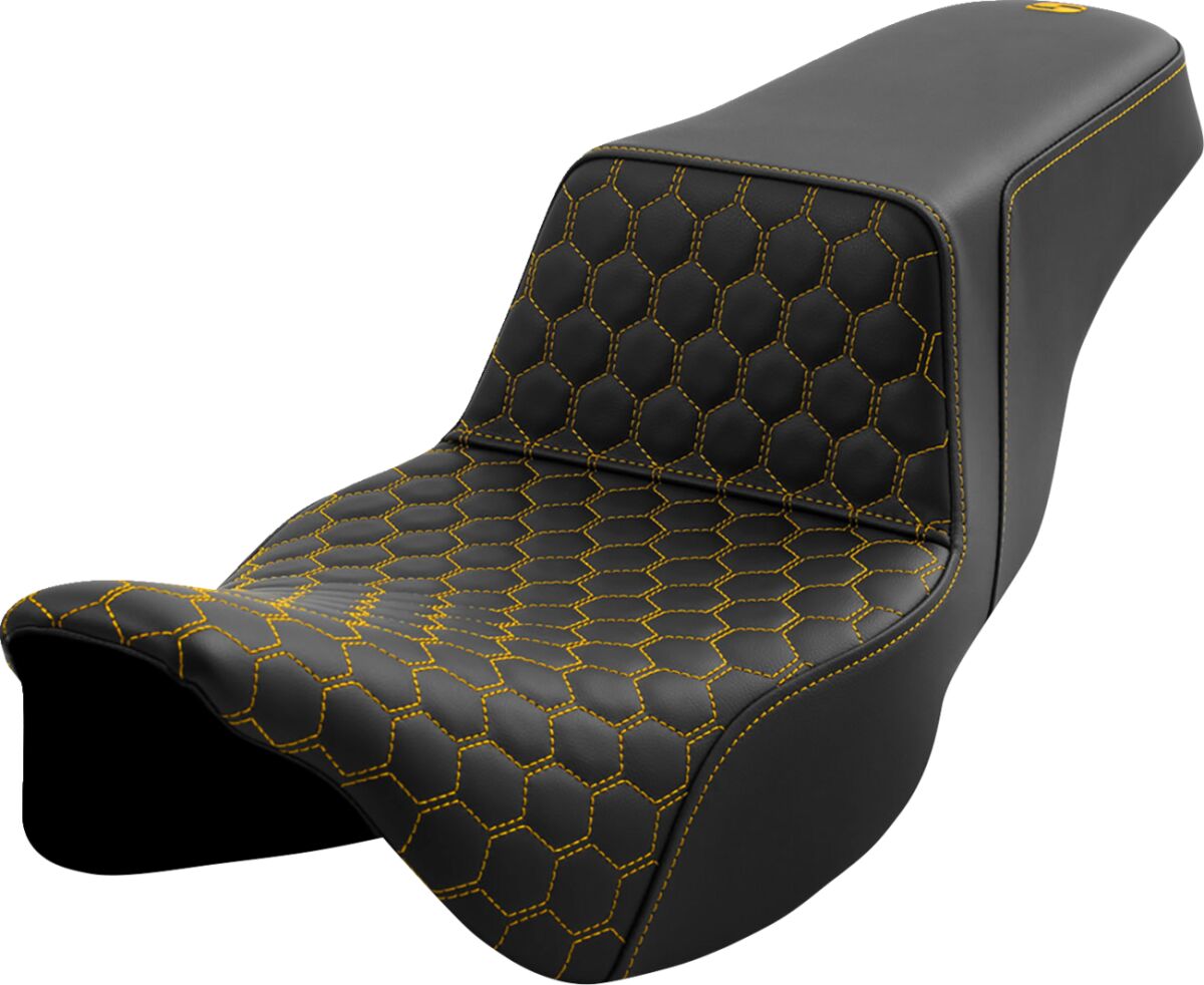 Step Up Hc Extended Reach Seat, Gold Stitch - 08-24 Touring Seat Saddlemen Default Title
