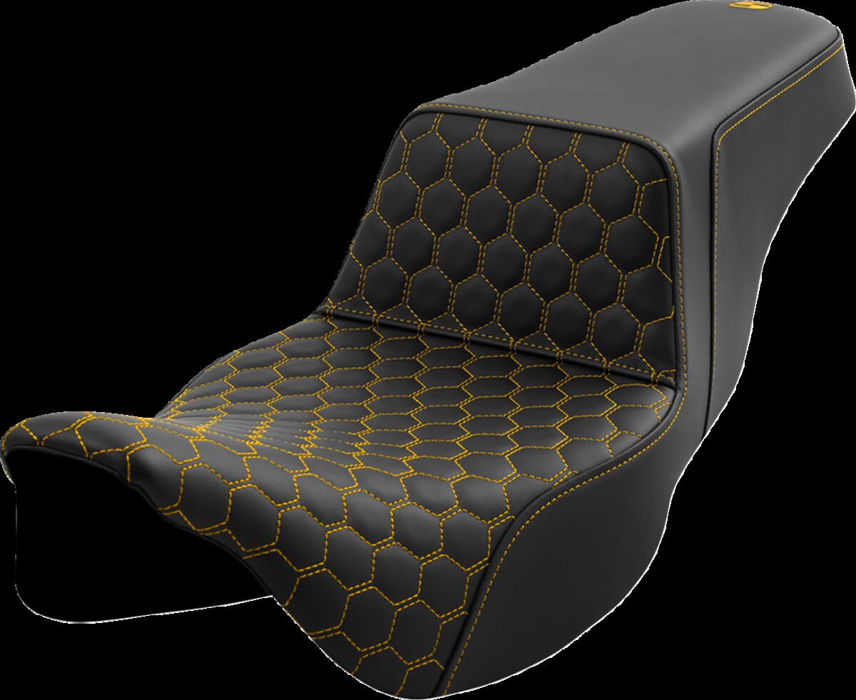 Saddlemen Step Up Hc Extended Reach Seat, Gold Stitch - 08-24 Touring Seat Saddlemen