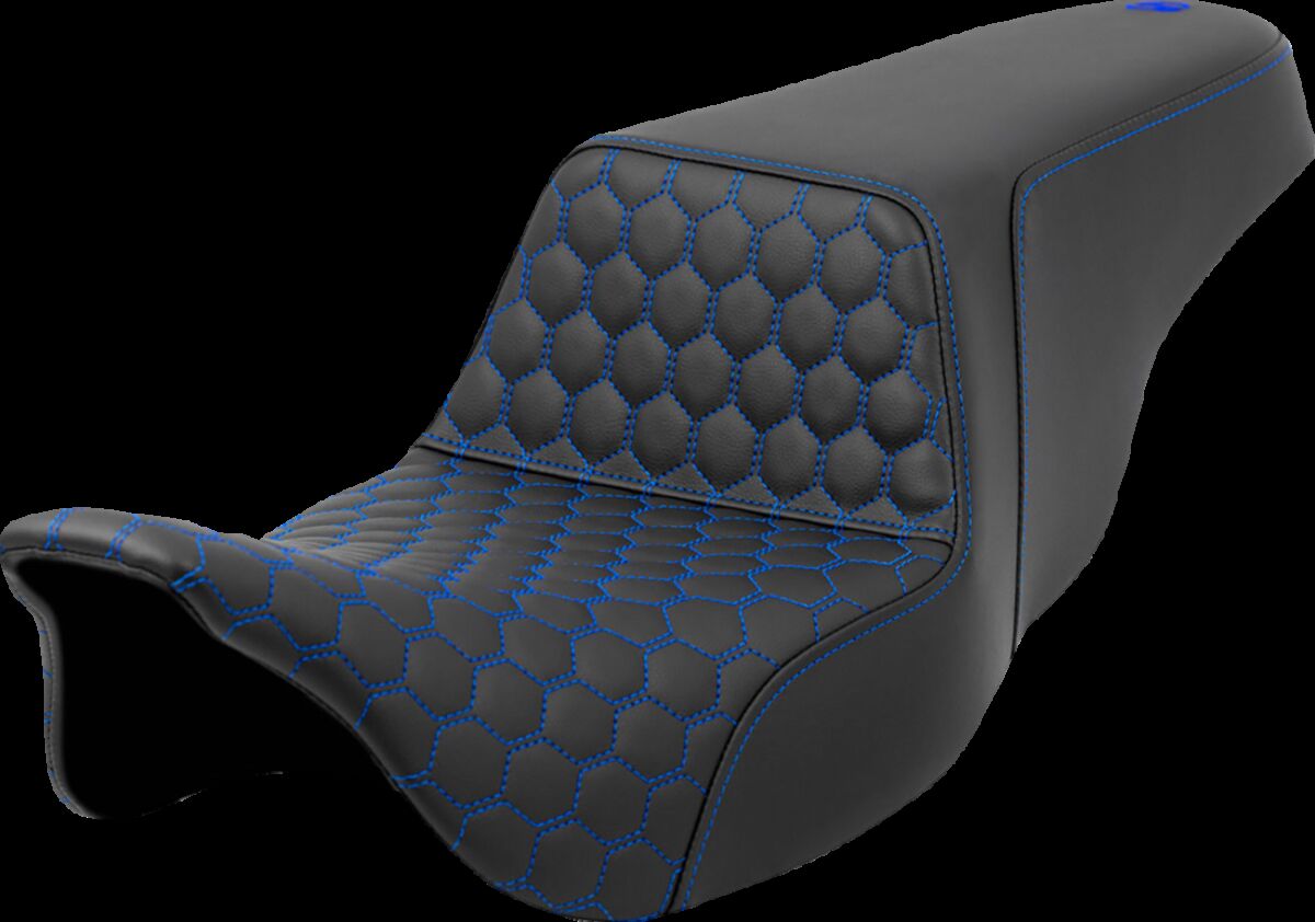 Saddlemen Step Up Hc Seat, Blue Stitch - 08-24 Touring Seat Saddlemen