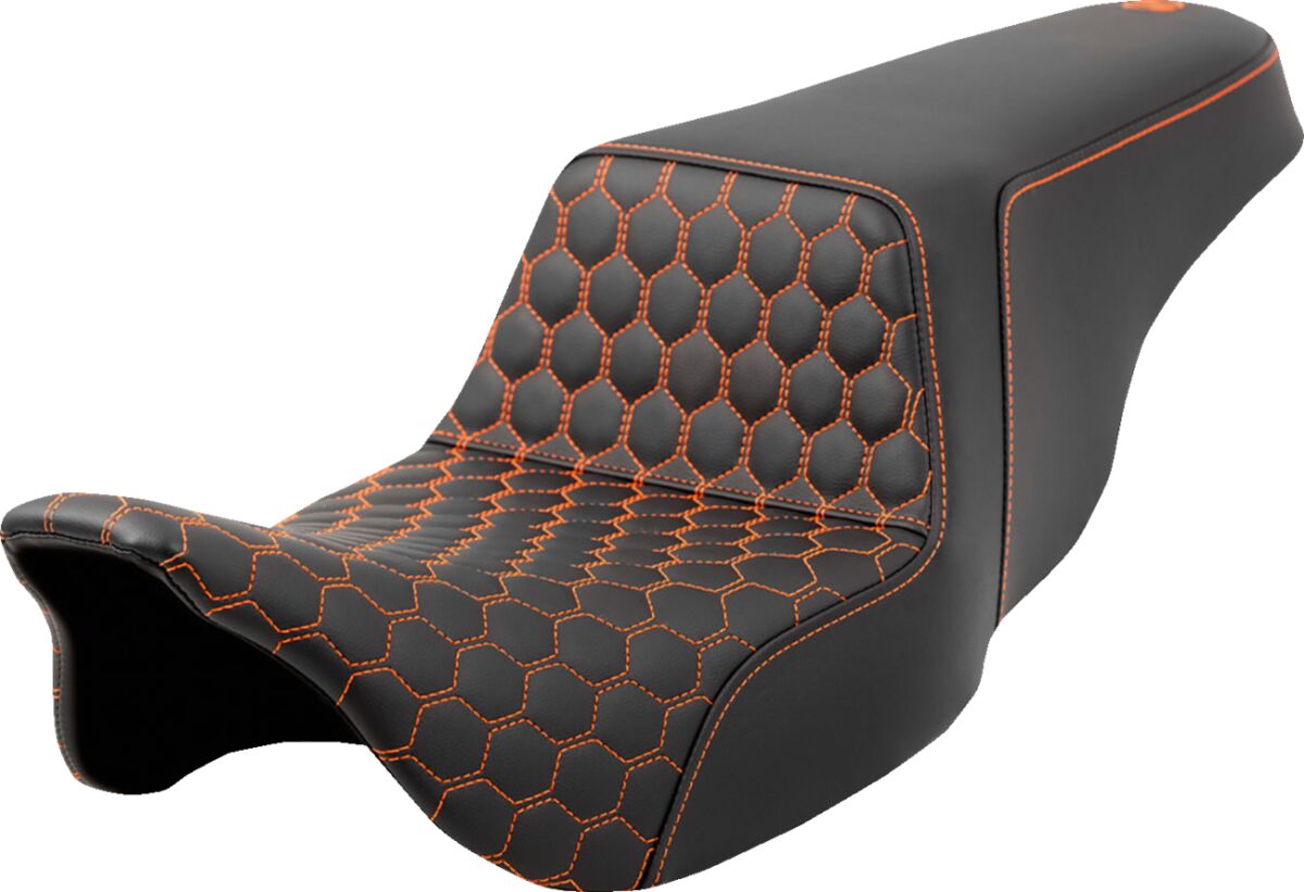 Step Up Hc Seat, Orange Stitch - 08-24 Touring Seat Saddlemen Default Title