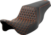 Step Up Hc Seat, Orange Stitch - 08-24 Touring Seat Saddlemen Default Title