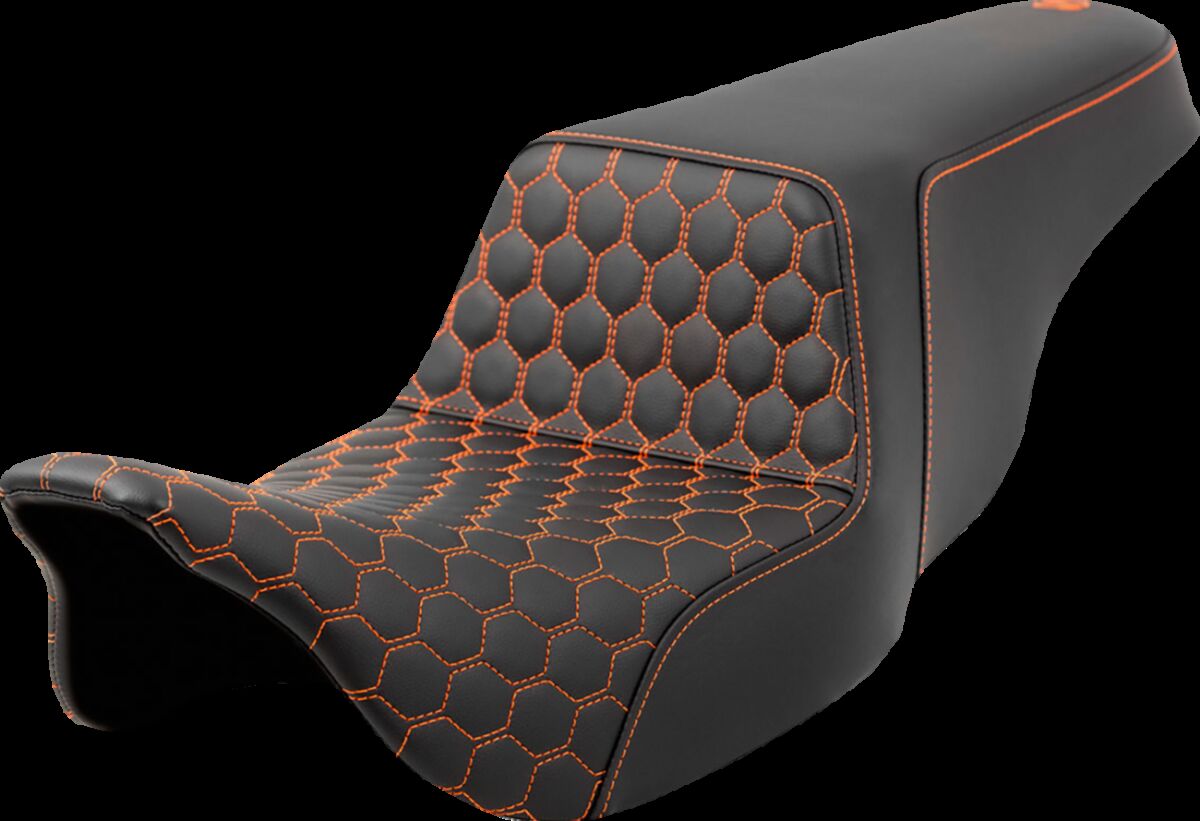 Saddlemen Step Up Hc Seat, Orange Stitch - 08-24 Touring Seat Saddlemen