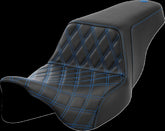 Saddlemen Step Up Front LS Seat, Blue Stitch - 08-24 Touring Seat Saddlemen