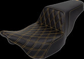 Saddlemen Step Up Front LS Seat, Gold Stitch - 08-24 Touring Seat Saddlemen