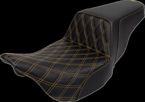 Saddlemen Step Up Front LS Seat, Gold Stitch - 08-24 Touring Seat Saddlemen