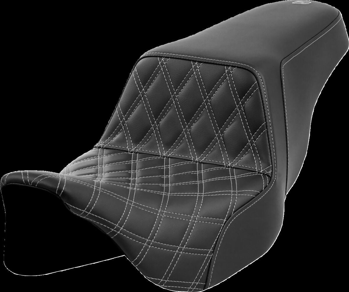Saddlemen Step Up Front LS Seat, Gray Stitch - 08-24 Touring Seat Saddlemen