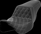 Saddlemen Step Up Front LS Seat, Gray Stitch - 08-24 Touring Seat Saddlemen