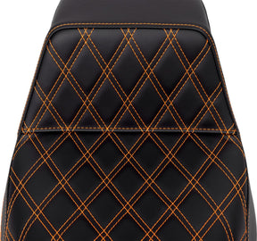 Step Up Front LS Seat, Orange Stitch - 08-24 Touring Seat Saddlemen