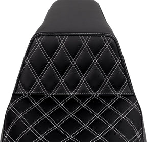 Saddlemen Step Up Front LS Seat, White Stitch - 08-24 Touring Seat Saddlemen