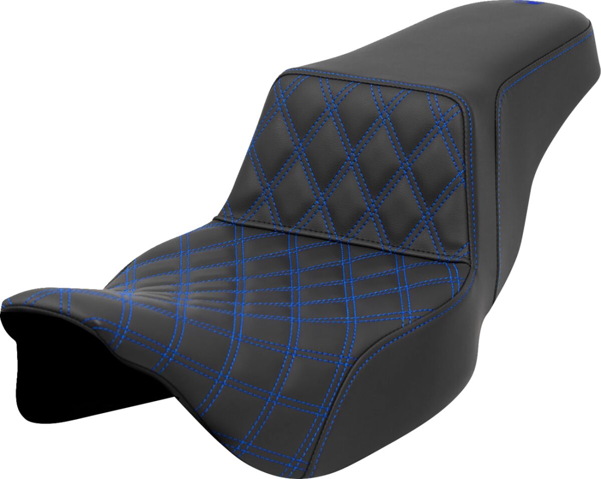 Step Up Front LS Extended Reach Seat, Blue Stitch - 08-23 Touring Seat Saddlemen Default Title