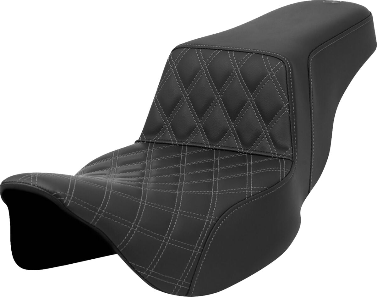 Step Up Front LS Extended Reach Seat, Gray Stitch - 08-23 Touring Seat Saddlemen Default Title