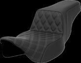 Saddlemen Step Up Front LS Extended Reach Seat, Gray Stitch - 08-23 Touring Seat Saddlemen