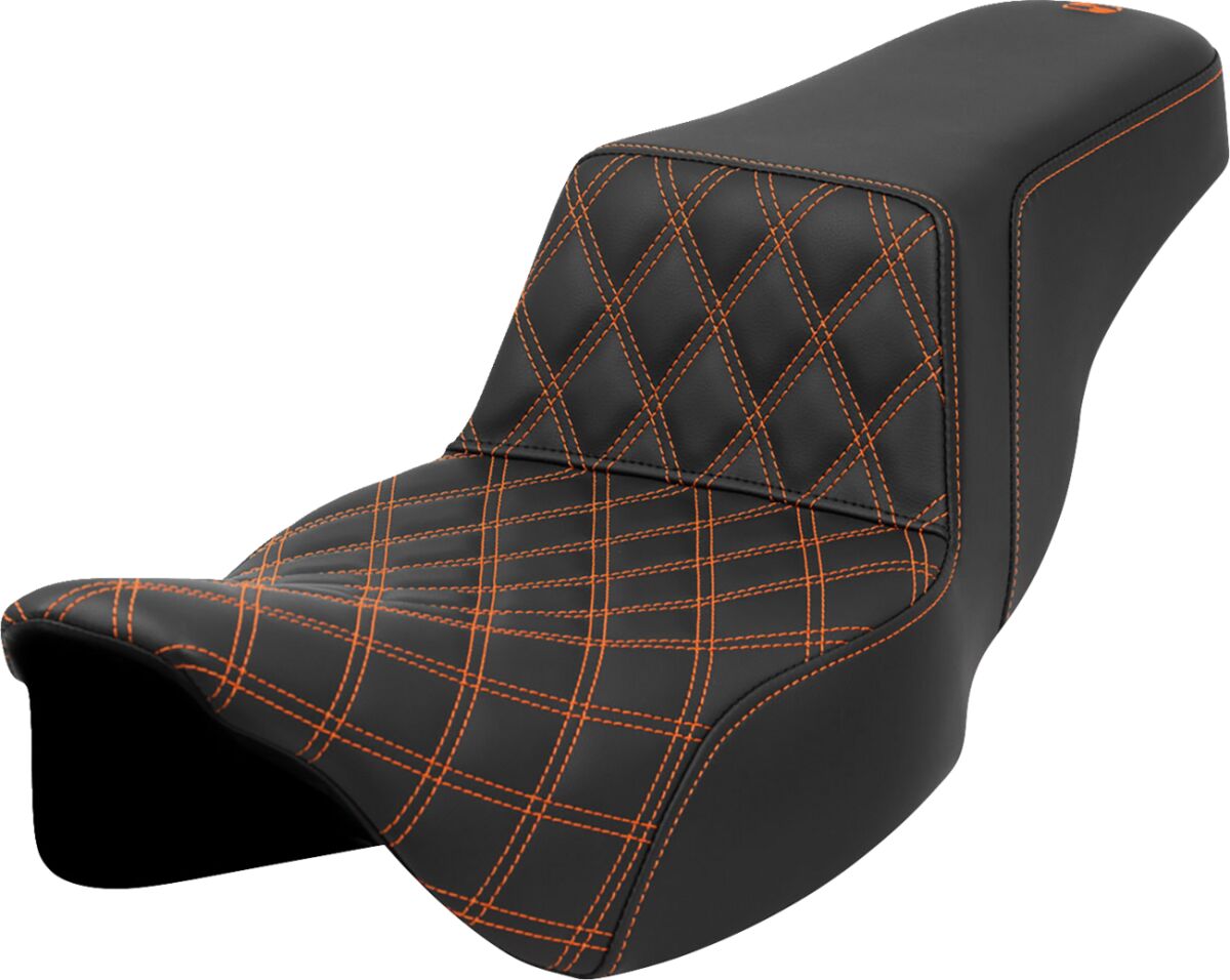 Step Up Front LS Extended Reach Seat, Orange Stitch - 08-23 Touring Seat Saddlemen Default Title