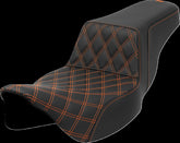 Saddlemen Step Up Front LS Extended Reach Seat, Orange Stitch - 08-23 Touring Seat Saddlemen