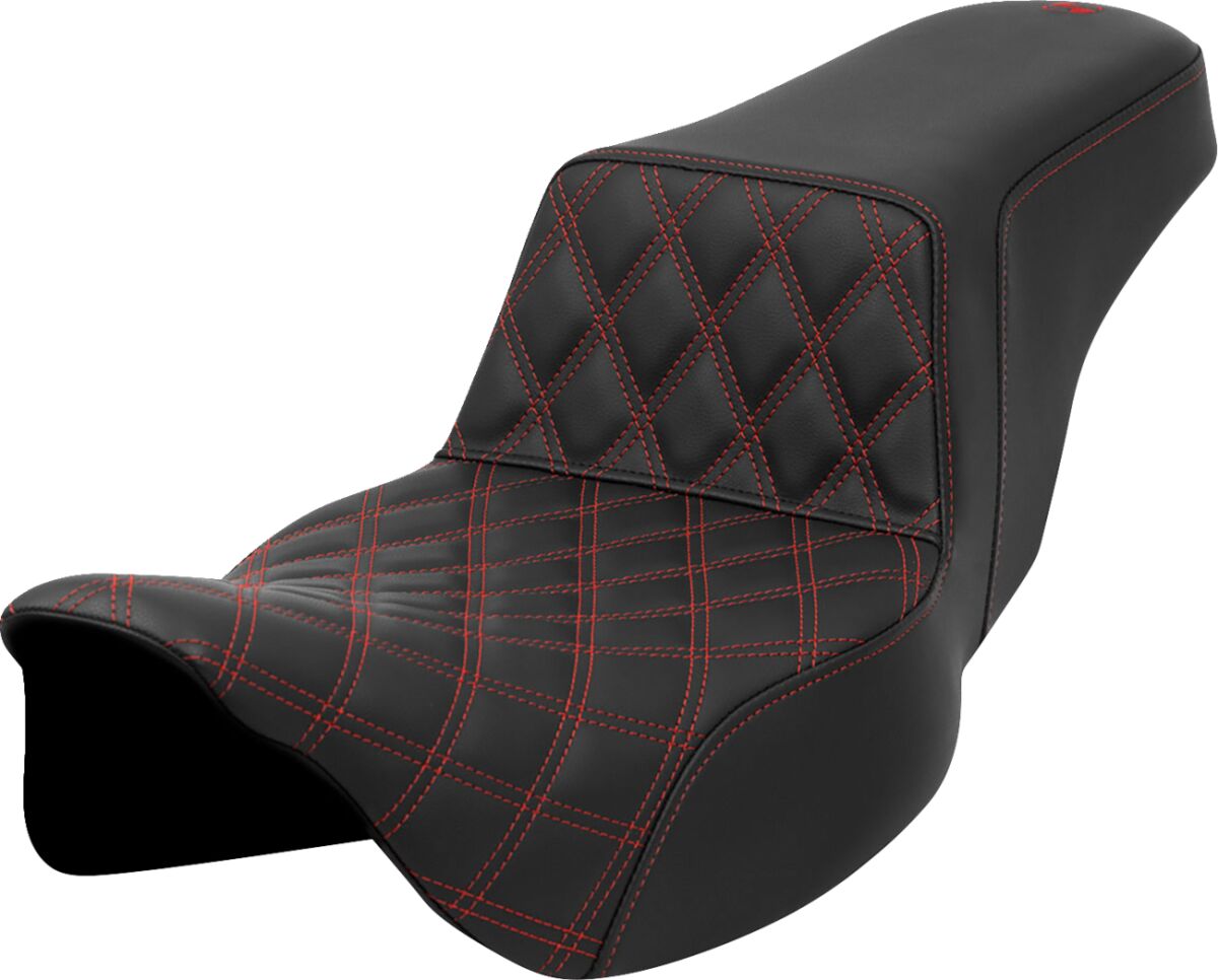 Step Up Front LS Extended Reach Seat, Red Stitch - 08-23 Touring Seat Saddlemen Default Title