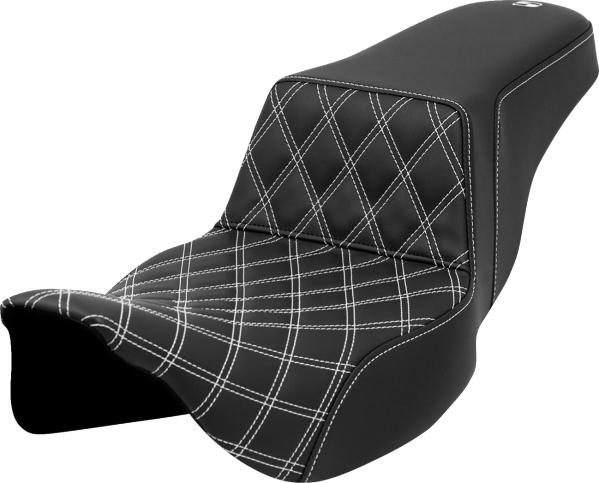 Step Up Front LS Extended Reach Seat, White Stitch - 08-23 Touring Seat Saddlemen Default Title