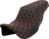 Step Up LS Seat, Orange Stitch - 08-23 Touring Seat Saddlemen Default Title