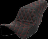 Saddlemen Step Up LS Seat, Red Stitch - 08-23 Touring Seat Saddlemen