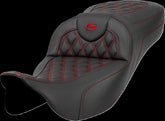 Saddlemen Roadsofa LS Extended Reach Seat, Red Stitch - 08-23 Touring Seat Saddlemen