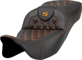 Roadsofa LS Extended Reach Seat, Orange Stitch - 08-23 Touring Seat Saddlemen Default Title