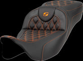 Saddlemen Roadsofa LS Extended Reach Seat, Orange Stitch - 08-23 Touring Seat Saddlemen