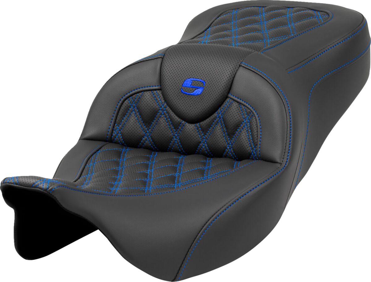 Roadsofa LS Seat, Blue Stitch - 08-23 Touring Seat Saddlemen Default Title