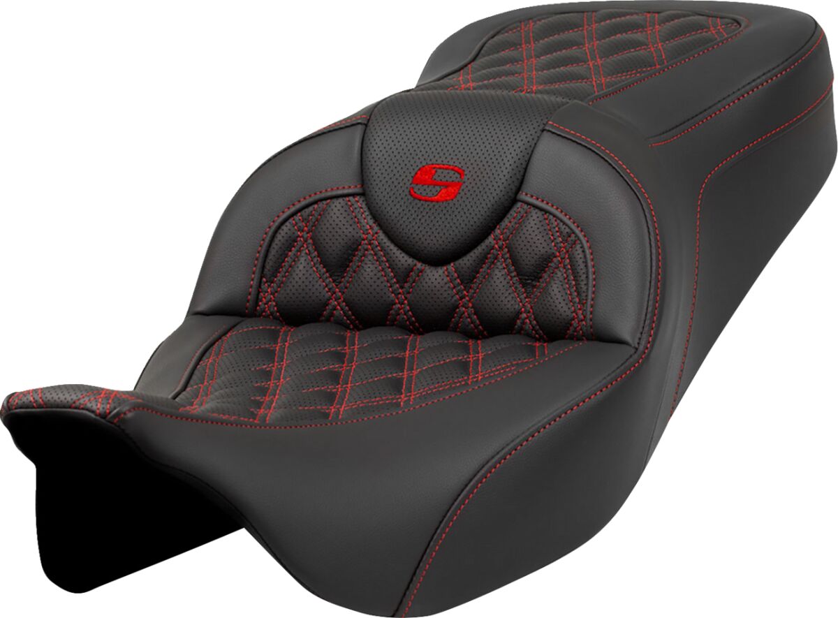 Roadsofa LS Seat, Red Stitch - 08-23 Touring Seat Saddlemen Default Title