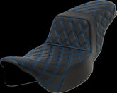 Saddlemen Step Up LS Extended Reach Seat, Blue Stitch - 08-23 Touring Seat Saddlemen