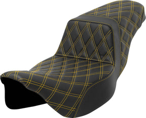 Step Up LS Extended Reach Seat, Gold Stitch - 08-23 Touring Seat Saddlemen Default Title