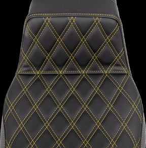 Saddlemen Step Up LS Extended Reach Seat, Gold Stitch - 08-23 Touring Seat Saddlemen