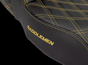 Saddlemen Step Up LS Extended Reach Seat, Gold Stitch - 08-23 Touring Seat Saddlemen