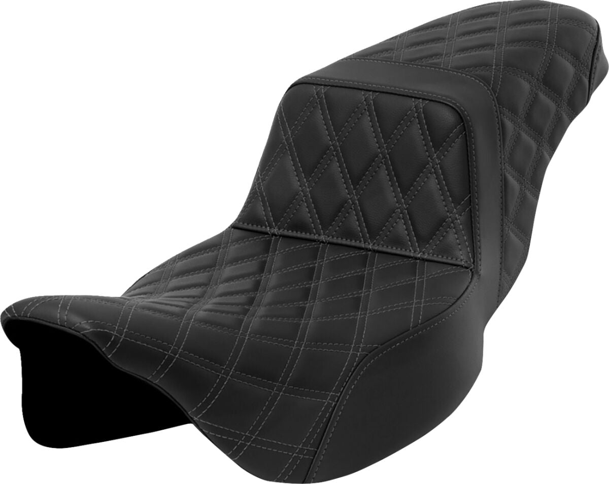 Step Up LS Extended Reach Seat, Gray Stitch - 08-23 Touring Seat Saddlemen Default Title