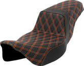 Step Up LS Extended Reach Seat, Orange Stitch - 08-23 Touring Seat Saddlemen Default Title
