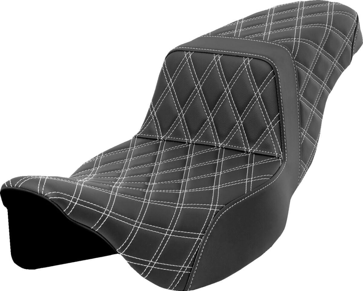 Step Up LS Extended Reach Seat, White Stitch - 08-23 Touring Seat Saddlemen Default Title