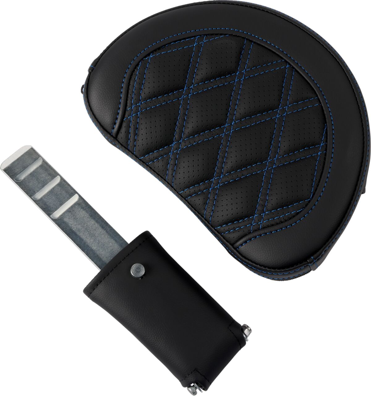 Roadsofa LS With Driver's Backrest Seat, Blue Stitch - 08-23 Touring Seat Saddlemen