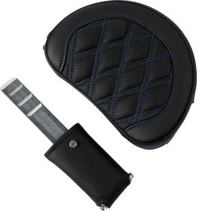 Roadsofa LS With Driver's Backrest Seat, Blue Stitch - 08-23 Touring Seat Saddlemen