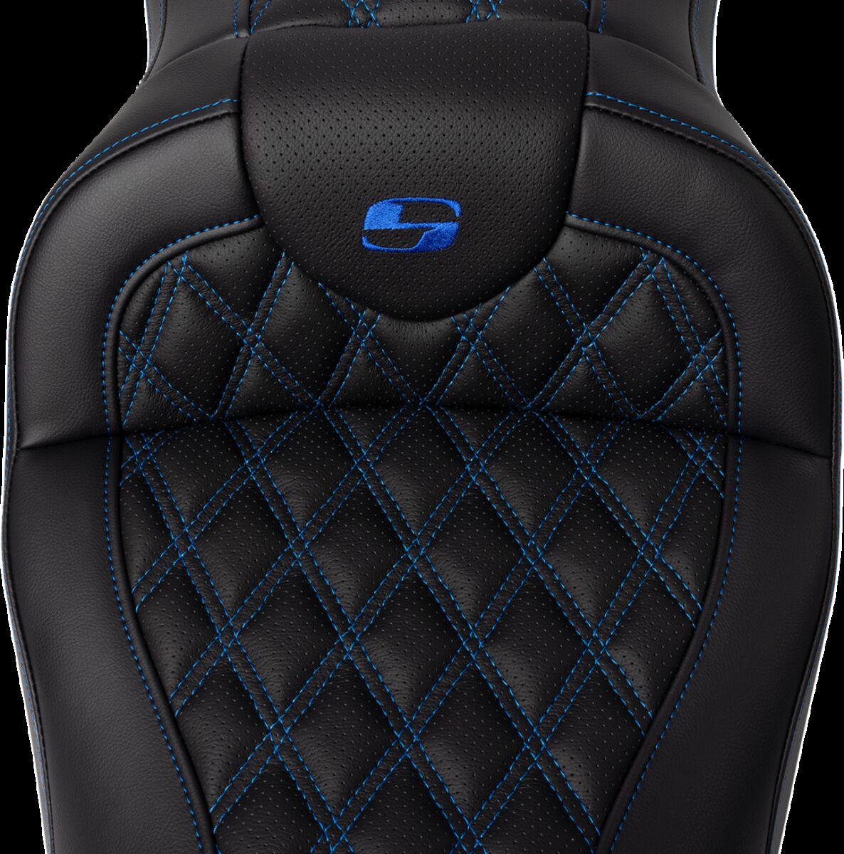 Saddlemen Roadsofa LS With Driver's Backrest Seat, Blue Stitch - 08-23 Touring Seat Saddlemen