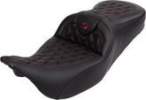 Roadsofa LS With Driver's Backrest Seat, Burgundy Stitch - 08-23 Touring Seat Saddlemen Default Title