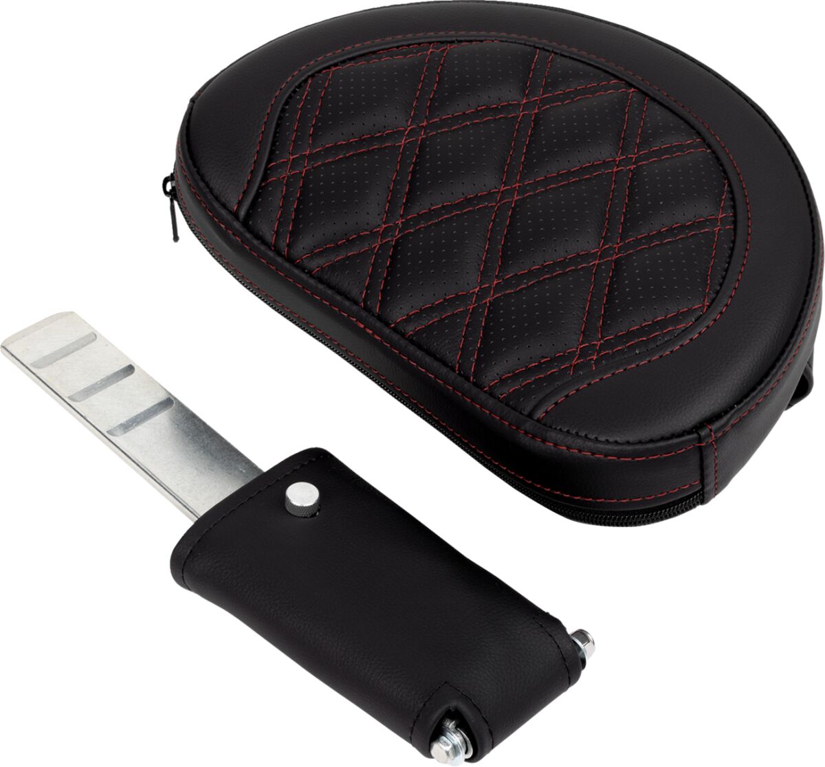 Roadsofa LS With Driver's Backrest Seat, Burgundy Stitch - 08-23 Touring Seat Saddlemen