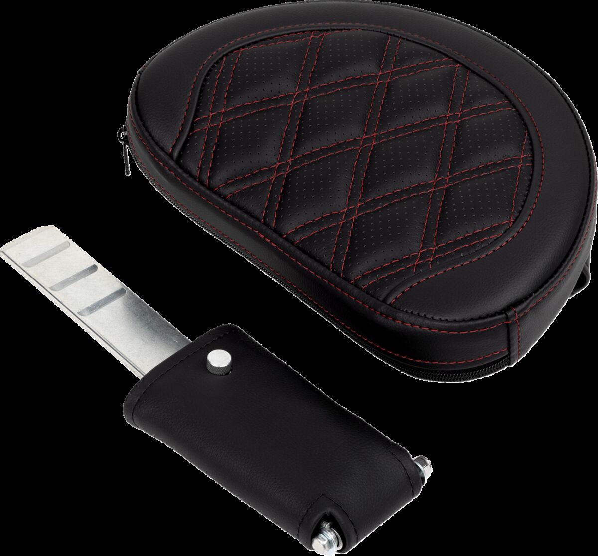 Saddlemen Roadsofa LS With Driver's Backrest Seat, Burgundy Stitch - 08-23 Touring Seat Saddlemen