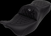 Saddlemen Roadsofa LS With Driver's Backrest Seat, Grey Stitch - 08-23 Touring Seat Saddlemen