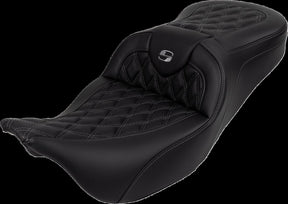 Saddlemen Roadsofa LS With Driver's Backrest Seat, Grey Stitch - 08-23 Touring Seat Saddlemen