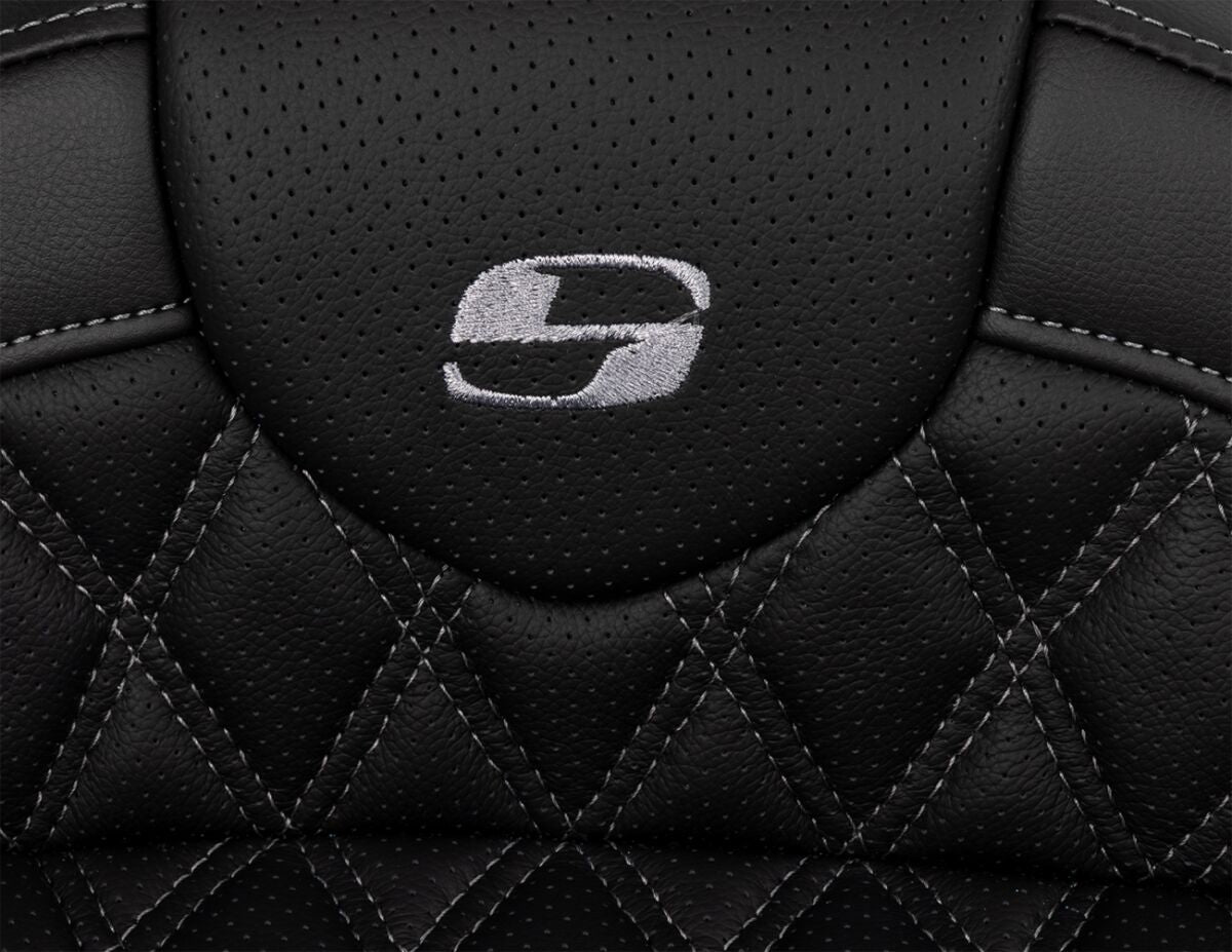 Saddlemen Roadsofa LS With Driver's Backrest Seat, Grey Stitch - 08-23 Touring Seat Saddlemen