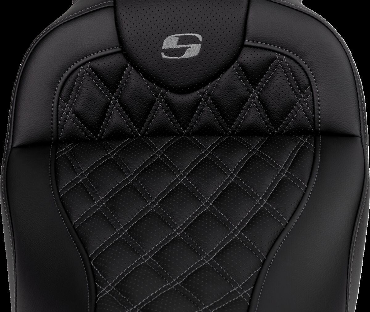 Saddlemen Roadsofa LS With Driver's Backrest Seat, Grey Stitch - 08-23 Touring Seat Saddlemen