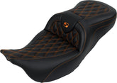 Roadsofa LS With Driver's Backrest Seat, Orange Stitch - 08-23 Touring Seat Saddlemen Default Title