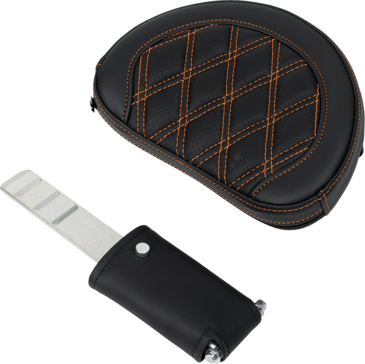 Roadsofa LS With Driver's Backrest Seat, Orange Stitch - 08-23 Touring Seat Saddlemen