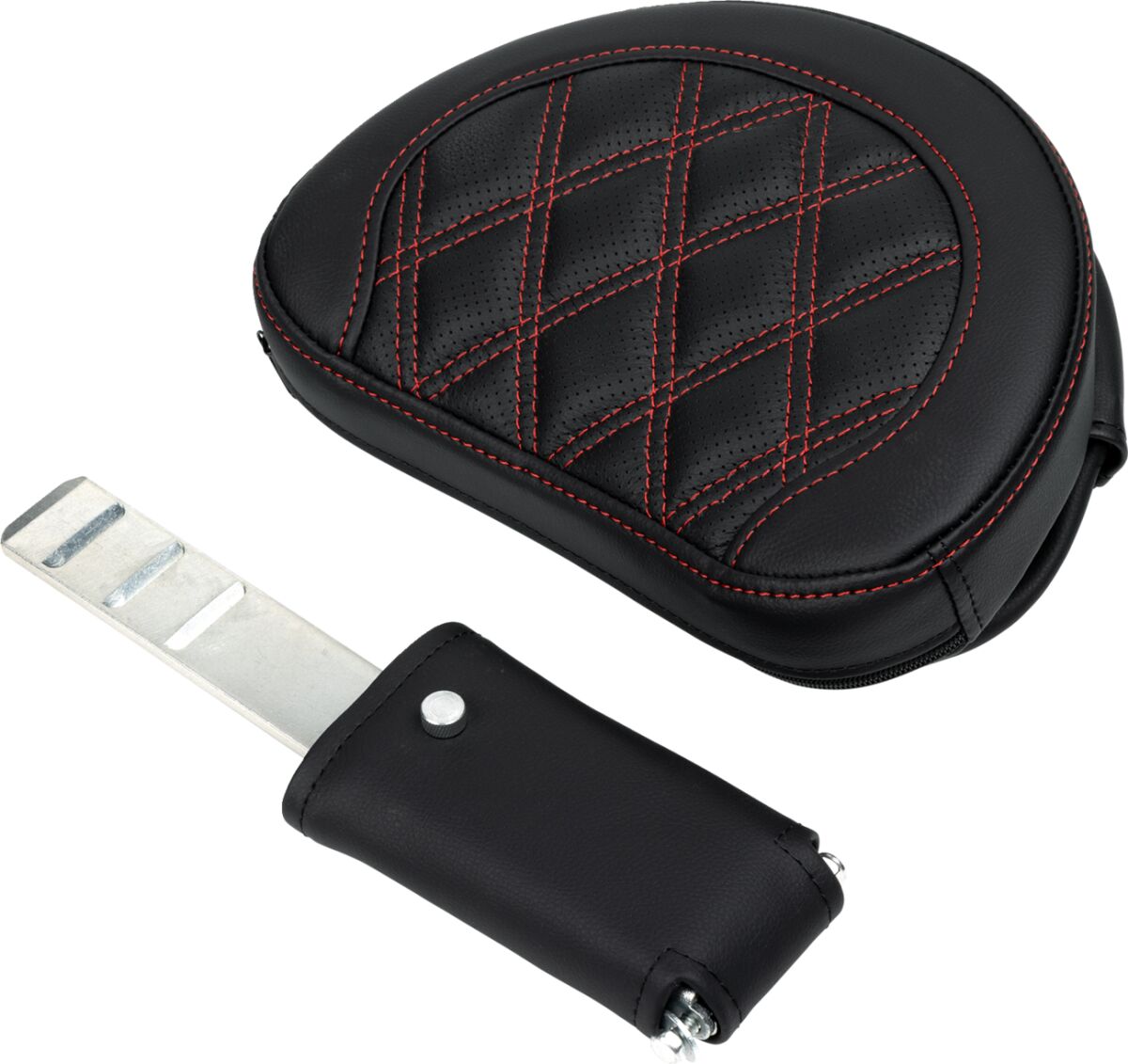 Roadsofa LS With Driver's Backrest Seat, Red Stitch - 08-23 Touring Seat Saddlemen